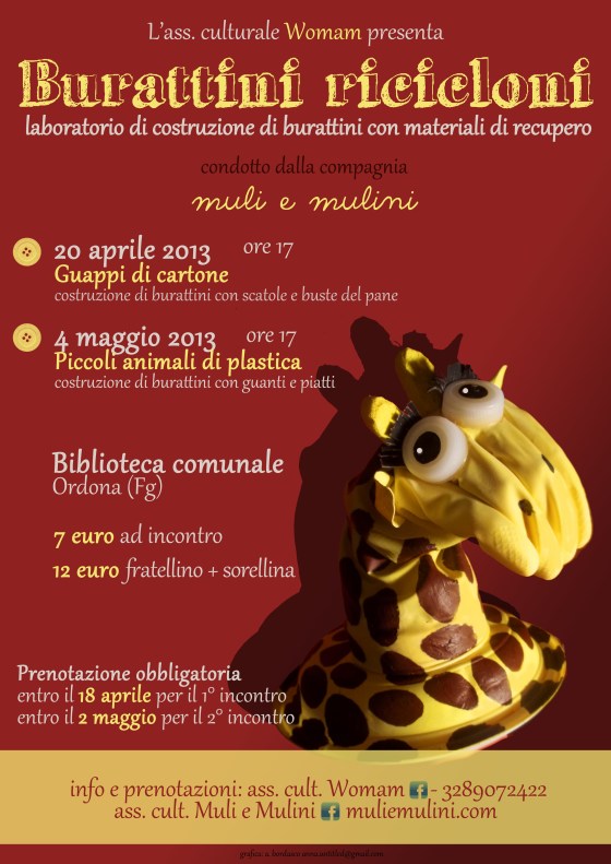 muli e mulini burattini ricicloni womam 